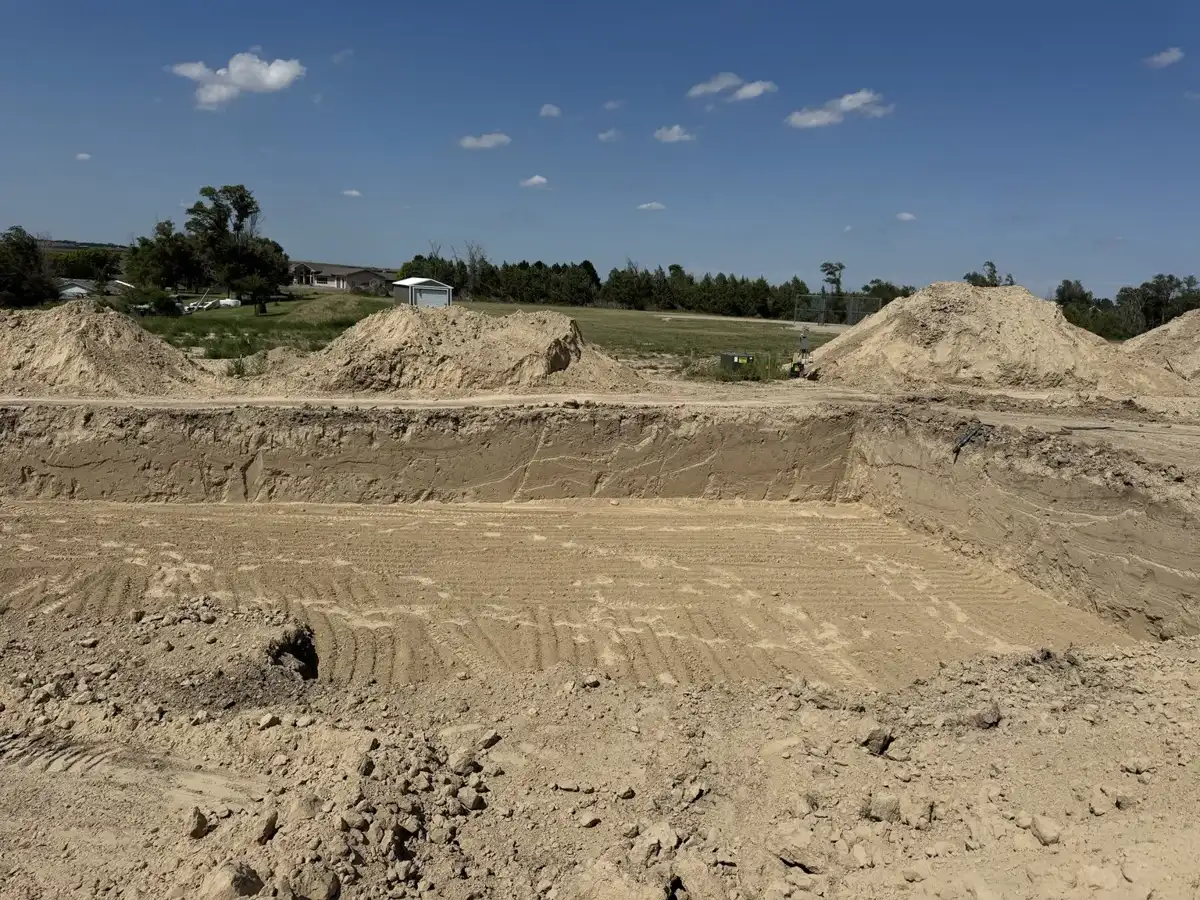 Excavated site with graded soil