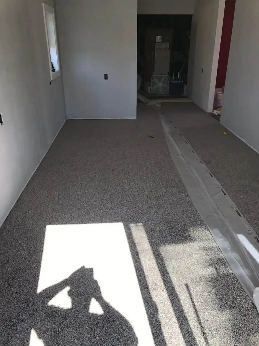 Interior room with prepared floor and finished walls