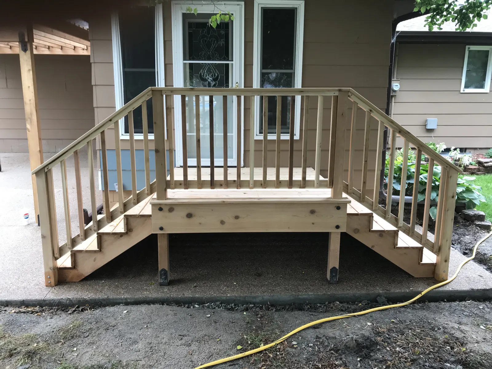 Entry steps and railing