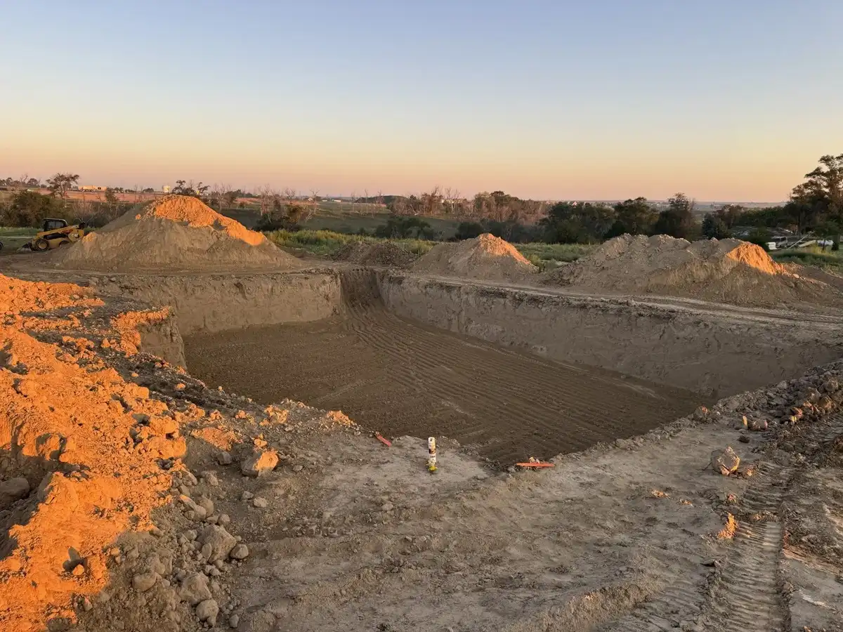 Excavation progress in evening light
