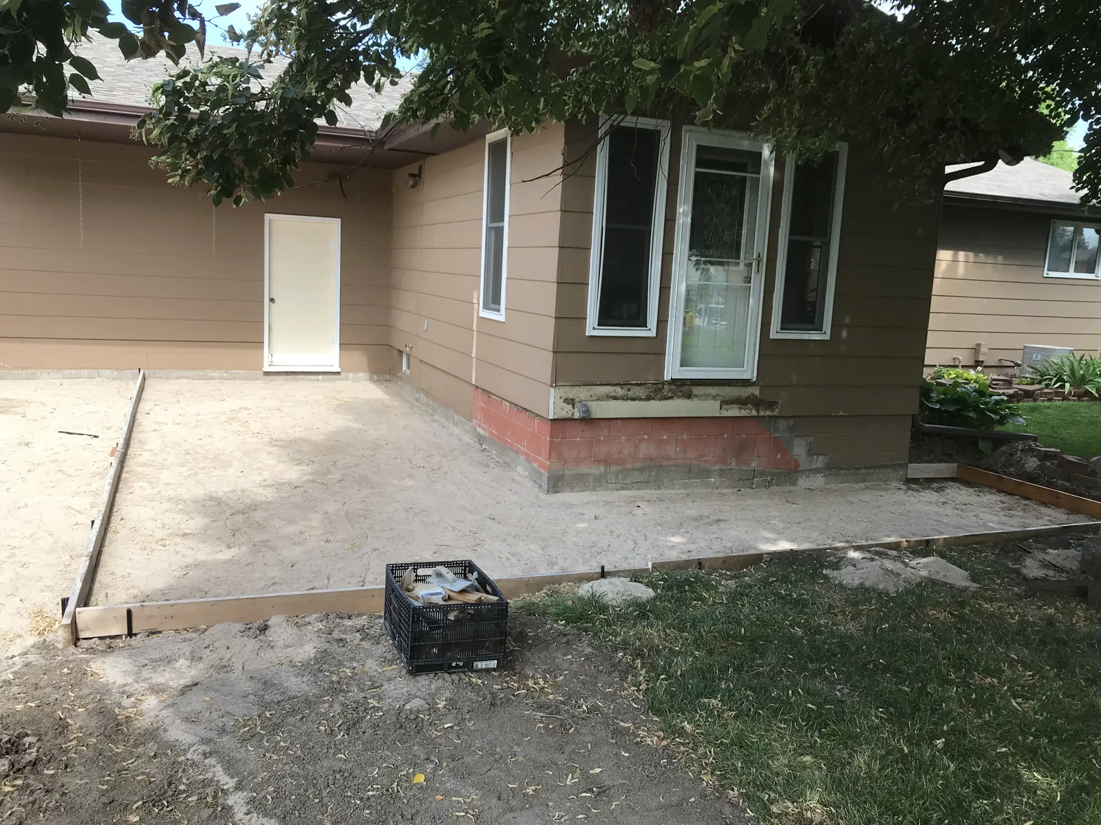 Patio before construction